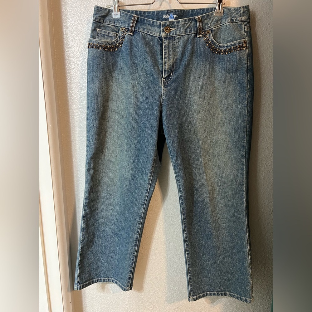 Western Style & Co Blue Straight Leg Mom Jeans Classic Fit - Picture 1 of 8
